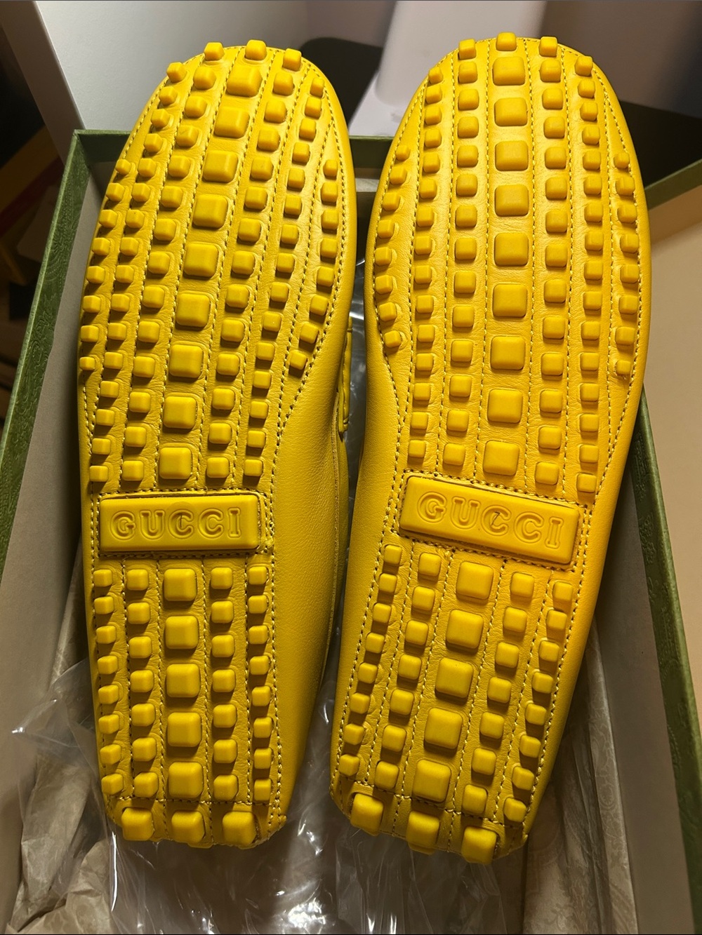 Gucci New Luxury Yellow Loafers. Excellent for Summer - Picture 2 of 11